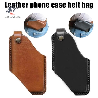 Leather Cell Phone Holster Retro Sheath with Belt Loops