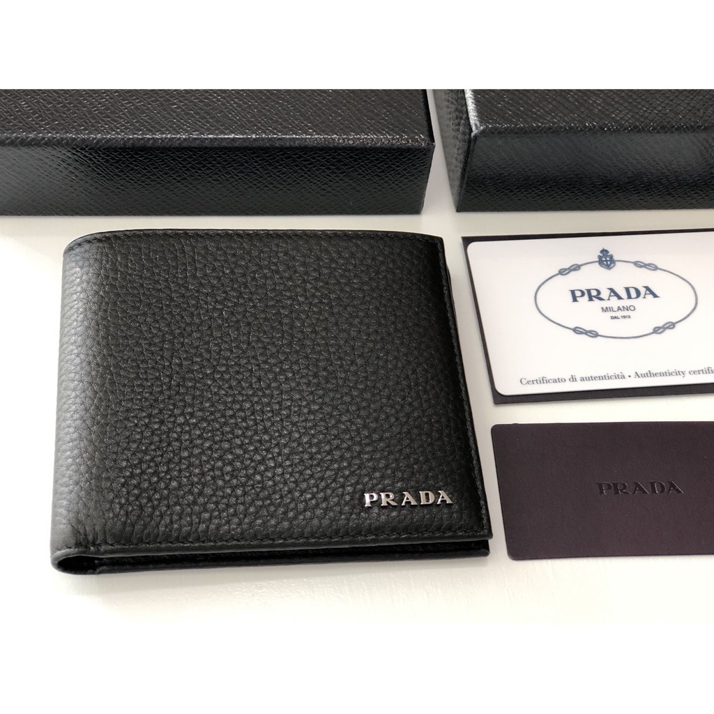 กระเป๋าสตางค์ Prada ผู้ชาย ใบสั้นของแท้ หนัง Safiano