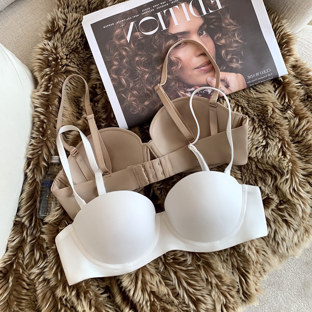 เสื้อในเกาะอกครึ่งตัว ดีไซน์เก๋ เสริมฟองน้ำดันทรงให้หน้าอกยกกระชับ เสื้อในเกาะอกครึ่งตัว ดีไซน์เก๋มีโครงแถมสายใส - รูปที่ 4