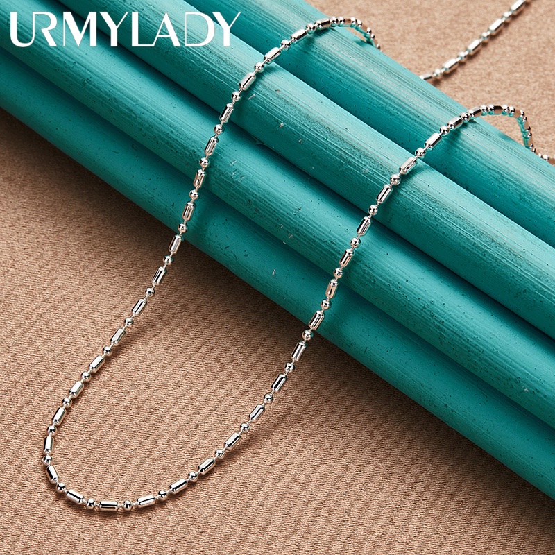 Urmylady สร้อยคอโซ่เงินแท้ 925 16 18 20 22 24 26 28 30 นิ้ว เรียบง่าย เครื่องประดับแฟชั่น สําหรับผู้ชาย ผู้หญิง งานแต่งงาน ปาร์ตี้ ของขวัญ