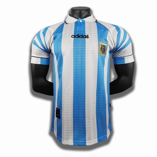 เสื้อกีฬาแขนสั้น ลายทีมชาติฟุตบอล Argentina 1994 96 season คุณภาพสูง สไตล์เรโทร สําหรับผู้ชาย