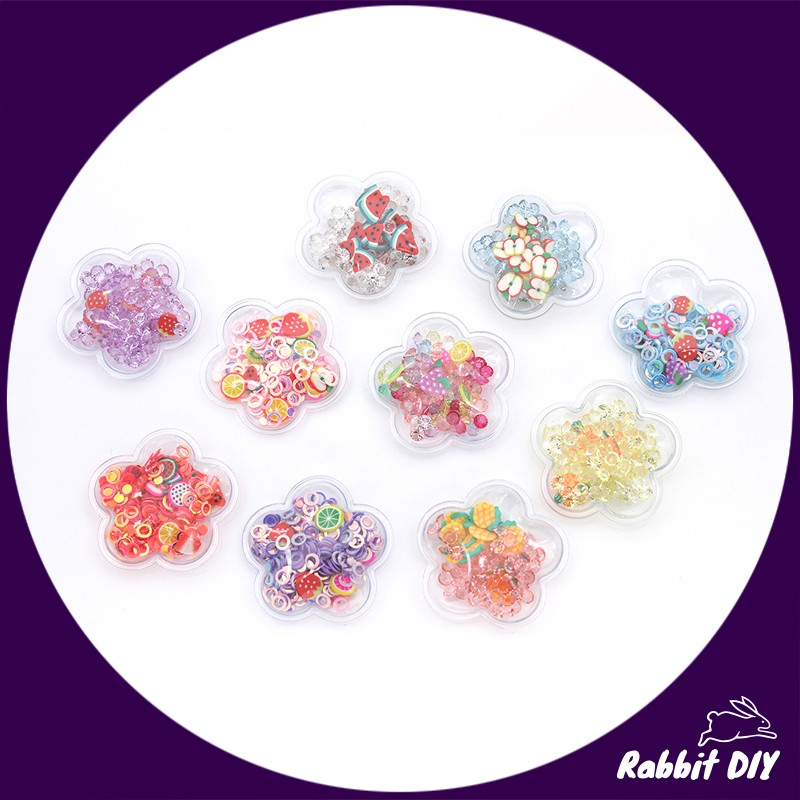 ตัวตกแต่ง พีวีซีใสรูปดอกไม้ ข้างในใส่ของตกแต่งต่างๆ มีหลายสี แพ็ก 4 ชิ้น