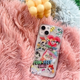 ❤️‍🔥สั่งทำ เคสการ์ตูนpowerpufgrils ใส่กากเพชร เคสS22ultra Note20ultra s21ultra iphone13promax A53 v23 reno