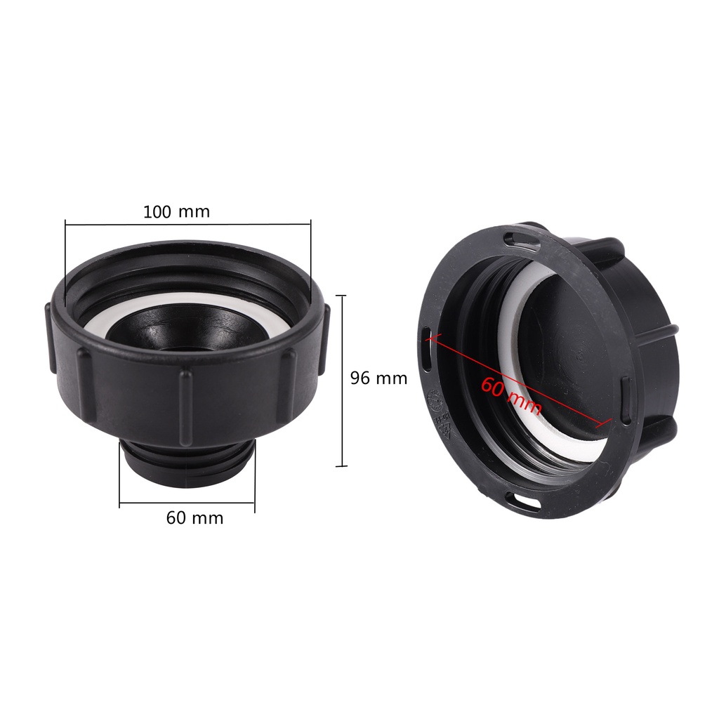 1 PC IBC อะแดปเตอร์ S100x8 ลด S60x6 IBC ถังเชื่อมต่ออะแดปเตอร์เปลี่ยน Garden Water Connectors สีดํา