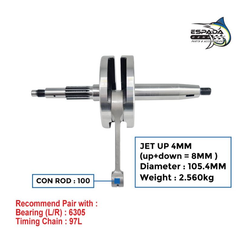 CRANKSHAFT COMP RACING (ESPADA)LC135 4S 4MM