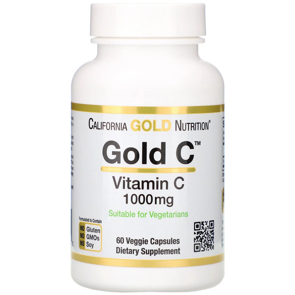 วิตามินซี 1000mg California Gold Nutrition, Gold C, Vitamin C, 1,000 mg, 60 Veggie Capsules (60เม็ด)