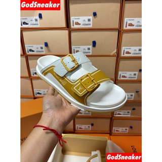 [ พร้อมส่ง ]  LV Trainer Mule White Yellow 40 - 46 [ ORI ]