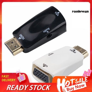 อะแดปเตอร์แปลงสายเคเบิ้ลเสียง HDMI เป็น VGA ตัวผู้ เป็นตัวเมีย HD 1080P สําหรับ PC แล็ปท็อป