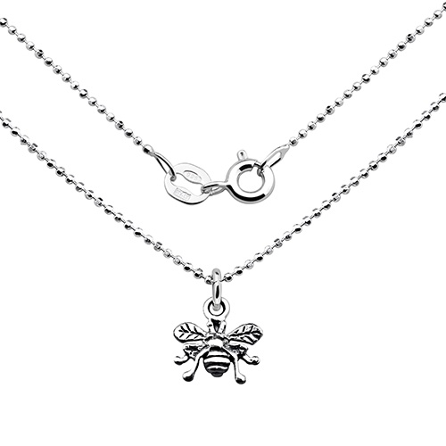[พร้อมส่ง]  925 Sterling Silver Kids Wasp Necklace สร้อยคอ สร้อยคอเงินแท้925 ใส่แล้วไม่แพ้ เงินแท้92