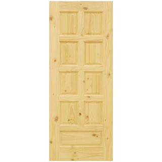 D2D 80X200CM NT NZ PINE-WD DOOR ประตูไม้สน D2D ECO PINE-002 80x200 ซม. สีธรรมชาติ ประตูบานเปิด ประตูและวงกบ ประตูและหน้า