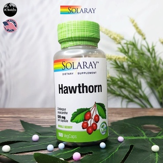 สมุนไพร ฮอว์ธอร์น Solaray® Hawthorn Berry 525 mg 100 VegCaps