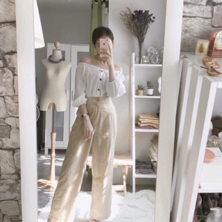 linen straight pants กางเกงผ้าลินิน