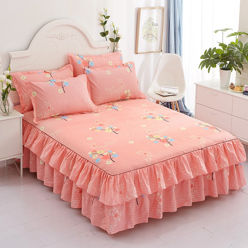 2021new☍HighQuality (Bedskirts+Two Pillowcase) 3 IN Soft Cadar