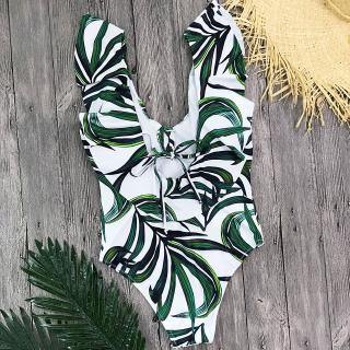 2020 SEXY ruffle ชุดว่ายน้ำ One Piece ชุดว่ายน้ำผู้หญิง Push Up บอดี้สูทพิมพ์ชุดว่ายน้ำ backless Bathing Suit Beach Wear