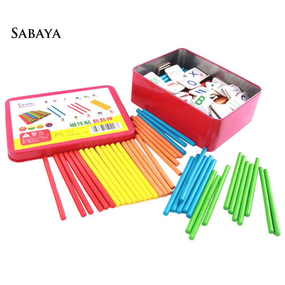 【Ready stock】Wooden Magnetic Math Card Stick Counting Number Education ...