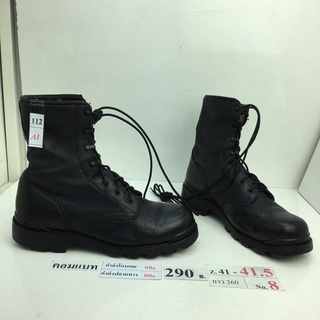 รองเท้าคอมแบท Combat shoes หนังสีดำ สภาพดี ทรงสวย มือสอง คัดเกรด ของนอก เกาหลี