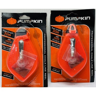 บักเต้า PUMPKIN เชือกยาว 30 เมตร บักเต้าดีดเส้น PUMPKIN 28401 ผงฝุ่นสีแดง