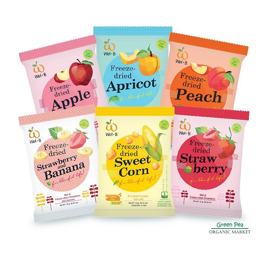 Wel-B ผลไม้ฟรีซดราย 5ชนิด ผลไม้แท้100% ไม่เติมน้ำตาล ไม่มีสารกันเสีย