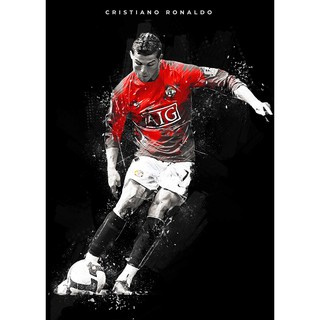 โปสเตอร์ Cristiano Ronaldo คริสเตียโน โรนัลโด Poster Manchester United MUFC Manu แมนเชสเตอร์ยูไนเต็ด แมนยู ฟุตบอล