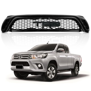 กระจังหน้า V.4 โลโก้ "TRD" ดำ สีดำ 1 ชิ้น สำหรับ โตโยต้า Toyota ไฮลักซ์ Hilux รีโว่ Revo ปี 2015 - 2017