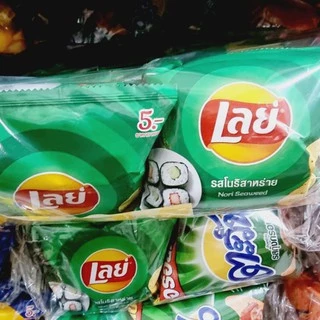 เลย์ ซอง 5 บาท x 12 ซอง มันฝรั่ง เลย์ รสดั้งเดิม สาหร่าย บาบิคิว