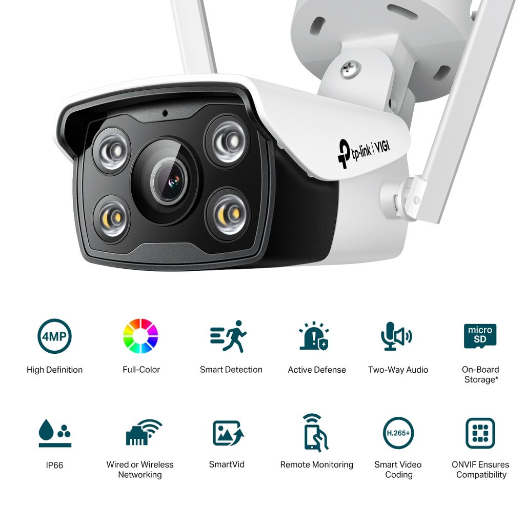 🛵มีส่งด่วน💨 TP-LINK VIGI C340-W 4MM 4MP OUTDOOR FULLCOLOR WIFI CAMERA กล้องวงจรปิด รับประกัน 3 ปี