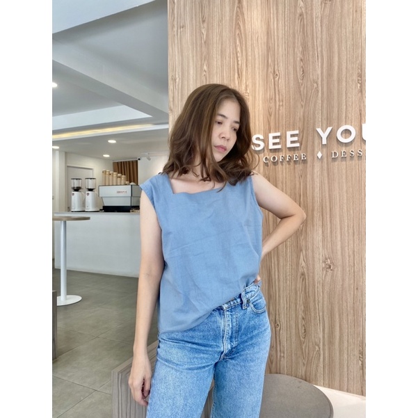 TripleT.storeเสื้อผ้าฝ้ายแขนกุดคอเหลี่ยม