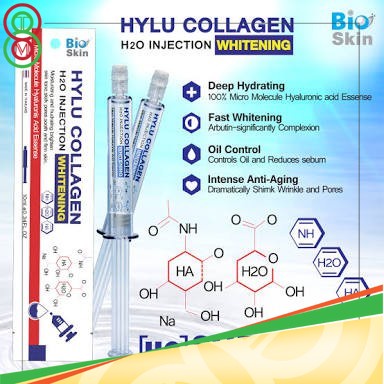 Bioskin水光针HYLU COLLAGEN H2O INNJECTION whitening เซรั่มบำรุงผิวหน้า คอลลาเจนเข้มข้นEXP 22/08แท้100%
