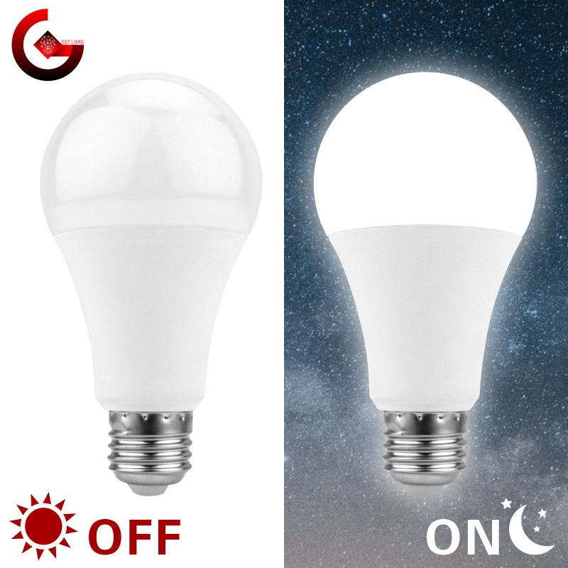 Got Liang Dusk To Dawn หลอดไฟ E27 5W 7W 9W 12W เซนเซอร์ไฟกลางคืน AC 85-265V เปิด/ปิดอัตโนมัติ LED
