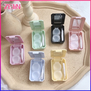 【ZELIN】✨Cheap ✨Contact Lens Case Color Contact Lens Holder with Mirror Portable Travel Kit