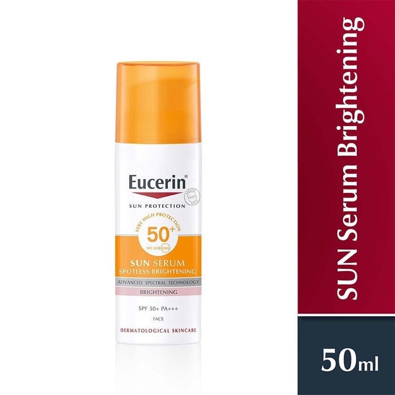 Eucerin Sun Serum Spotless Brightening spf50+UVB UVA 50ml แพ็ตเกจใหม่ล่าสุด (Brightening)