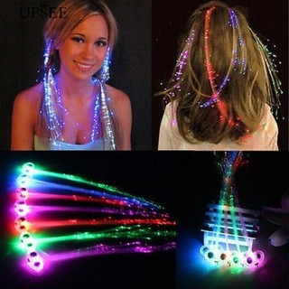 * ไฟ LED Light Braid Luminous Fiber ประดับประดา Hairpin ประดับสำหรับ Halloween Bar