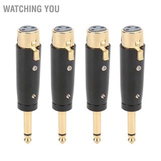 Watching You 4Pcs XLR Adapter Audio Converter Metal 6.35mm Single Track Male to Female LZ1167G