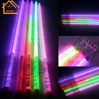 SHHOMEหลอดไฟสี led หลอดไฟงานวัด หลอดน็อคดาวน์ หลอดพร้อมปลั๊ก T8 18w หลอดนีออนสี มี9สี