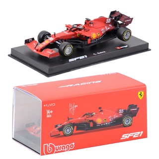 Bburago 1:43 Ferrari 2021 SF21 #55 Carlos Sain #โมเดลรถยนต์อะคริลิค 16 F1 Formula ของเล่นสําหรับเด็ก