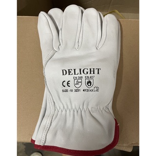 ถุงมืออาร์กอนหนังแกะ Size-L /10-9 นิ้ว/ White