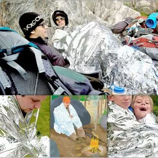 ⚡พร้อมส่ง⚡ผ้าห่มฉุกเฉิน ผ้าห่มอวกาศ ขนาด160*210ซม emergency rescue blanket แผ่นสะท้อนแสง กันน้ำกันลม