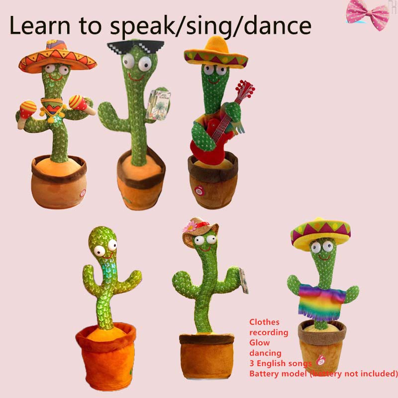 ♚♘▤Ready Stock Tiktok Dancing Cactus Toy Dancing Cactus Plush Shake Toy Dancing Plant Toy Toy Plush 
