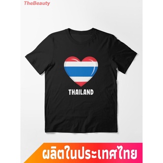 เสื้อยืดคอกลมcrew neckธงชาติไทย ฉันรักประเทศไทย Thailand Flag Thailand Thai Flag Essential T-Shirt  คอกลม แฟชั่น แขนสั้น