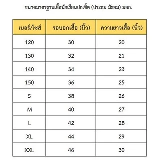 เสื้อนักเรียนชาย ปกเชิ้ต ประถมและมัธยม (ล้างสต๊อก)