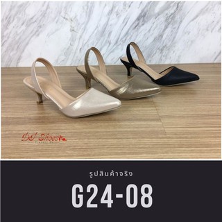 G24-08 รองเท้าส้นสูงหัวแหลมรัดส้นเท้า