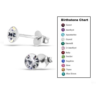 SILVER THAI Crystal Stud Earring 925 Sterling Silver  Crystal Stud Earring 925 Sterling Silver Garnrt,Amethyst,Aq