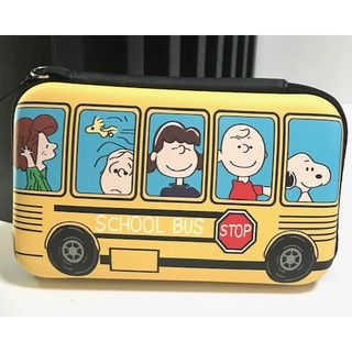 SNOOPY  YL  กล่องใส่HDD , หูฟัง, เอนกประสงค์, Size XL  ลาย  YELLOW BUS   ขนาด16x10x3.5 CM   eva กันกระแทก  BY  MANOPNEST