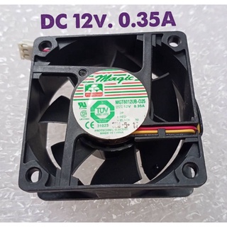 พัดลม (FAN) 12V DC ขนาด 60x60x25mm. 12V 0.35A  เกรดA อย่างดีพร้อมส่ง แบบลูกปืน 3สาย