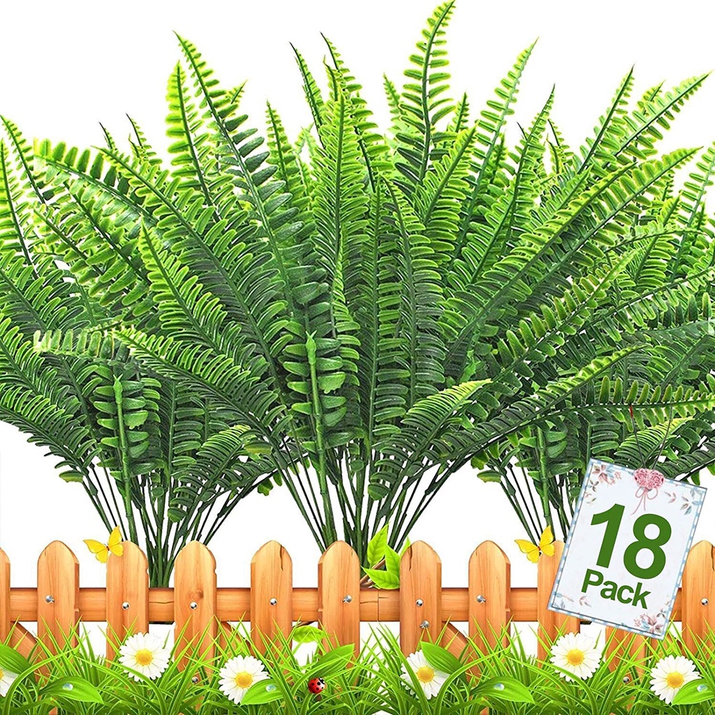 พืชประดิษฐ์ Greenery, ปลอมบอสตันเฟิร์นบุชกลางแจ้ง UV ทน Daffils ในร่มนอกบ้านสวน Decor