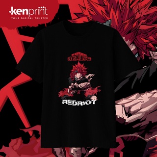 T-shirt  เสื้อยืด พิมพ์ลายอนิเมะ MY HERO ACADEMIA | Riot สีแดง | ไม่เป็นทางการ | ผ้าฝ้ายพรีเมี่ยมยุค 30 - เด็กทารกวัยรุ่