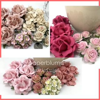 เซ็ท รวม 25 ดอก ดอกไม้กระดาษสา งานประดิษฐ์ งานแต่ง Mulberry Paper Flowers โทนชมพู