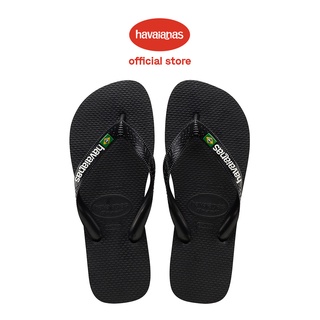 Havaianas รองเท้าแตะ ลายโลโก้บราซิล สีดํา สําหรับทุกเพศ