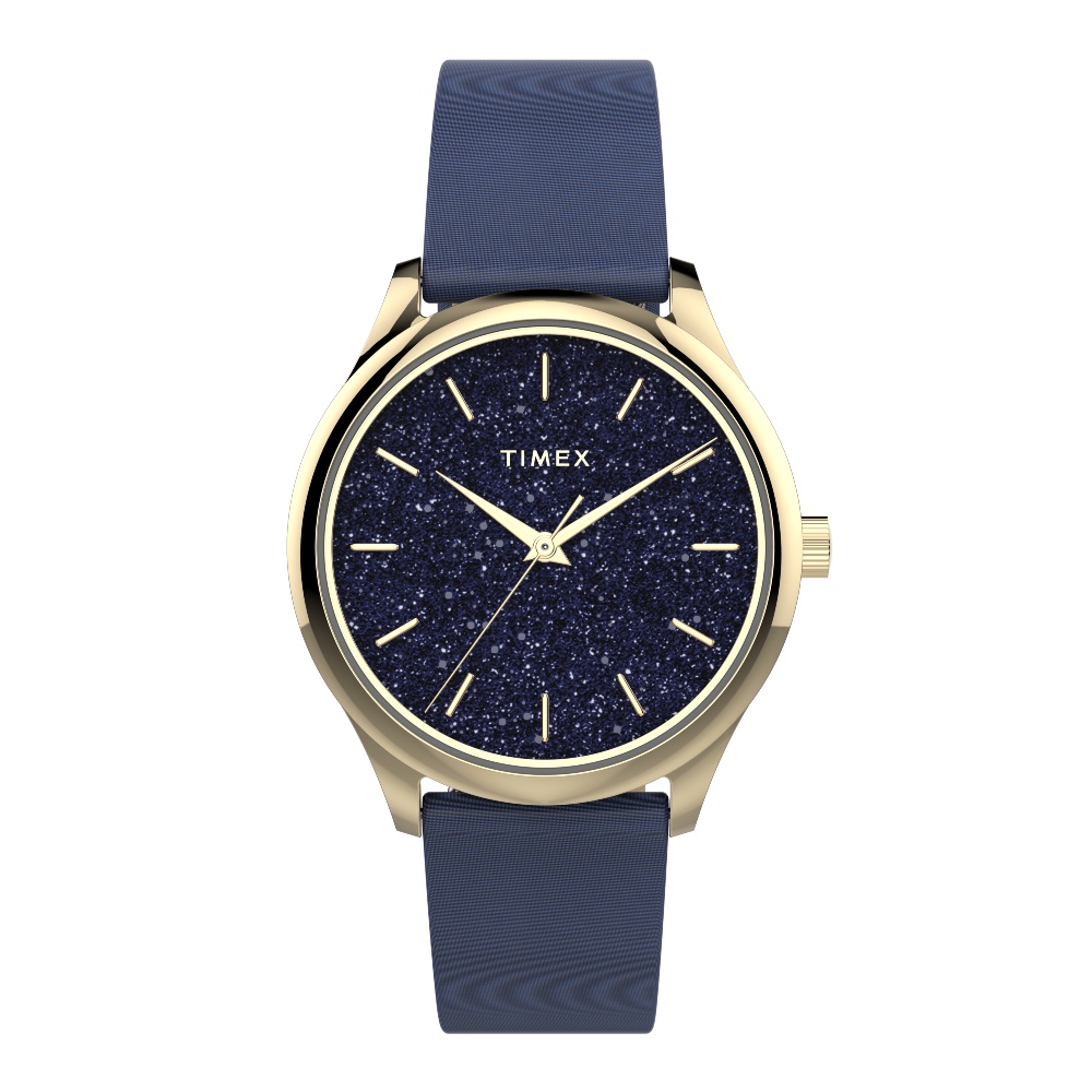 Timex TW2V01200 City Collection นาฬิกาข้อมือผู้หญิง สีน้ำเงิน หน้าปัด 32 มม.