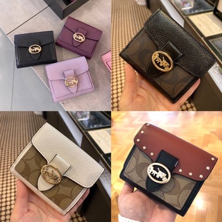 กระเป๋าสตางค์ Coach  กระเป๋าผู้หญิง wallet 6654 Carriage classic short purse